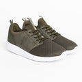 Olive - Front - Crosshatch Mens Ryfoss MVE Camo Leather Trainers