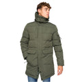 Olive - Front - Crosshatch Mens Milwaka Long Padded Jacket