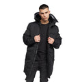 Black - Side - Crosshatch Mens Milwaka Long Padded Jacket