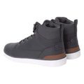 Grey - Back - Crosshatch Mens Staiger Leather Trainers