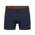 Navy - Side - Crosshatch Mens Chasma Boxer Shorts (Pack of 5)