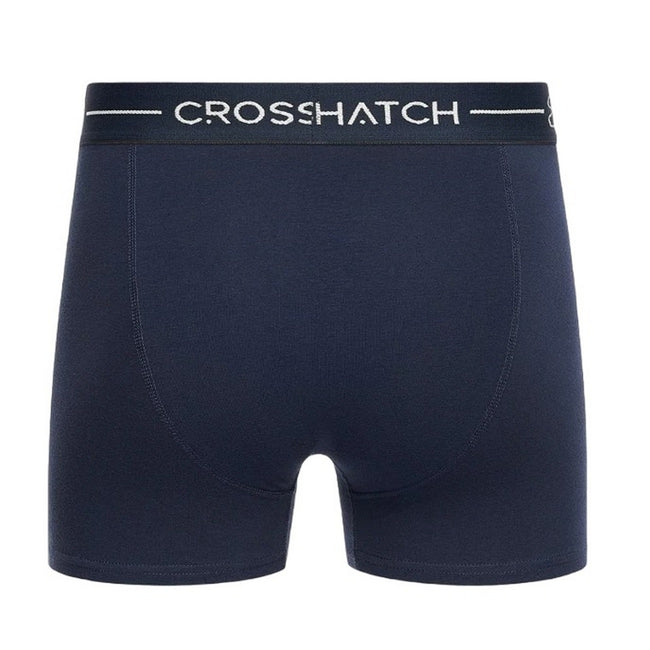 Red-White-Navy - Back - Crosshatch Mens Avocet Boxer Shorts (Pack of 3)