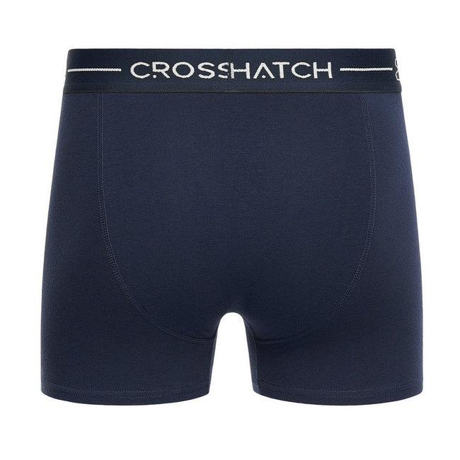 Yellow-Navy-White - Pack Shot - Crosshatch Mens Avocet Boxer Shorts (Pack of 3)