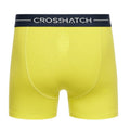 Yellow-Navy-White - Back - Crosshatch Mens Avocet Boxer Shorts (Pack of 3)