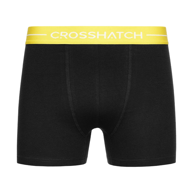 Black - Back - Crosshatch Mens Astral Boxer Shorts (Pack of 12)