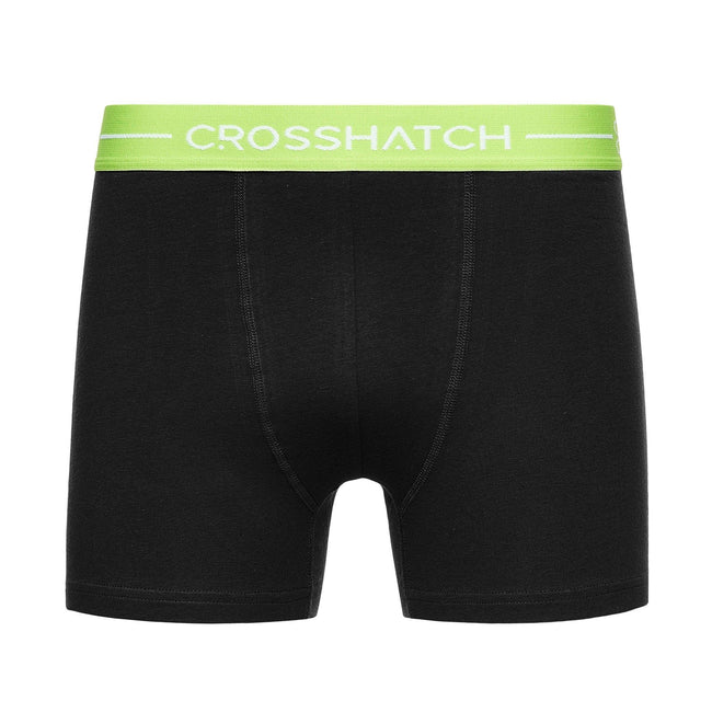 Black - Pack Shot - Crosshatch Mens Astral Boxer Shorts (Pack of 12)