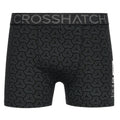 Grey Marl-Black - Side - Crosshatch Mens Buzzard Boxer Shorts (Pack of 5)