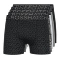 Grey Marl-Black - Front - Crosshatch Mens Buzzard Boxer Shorts (Pack of 5)