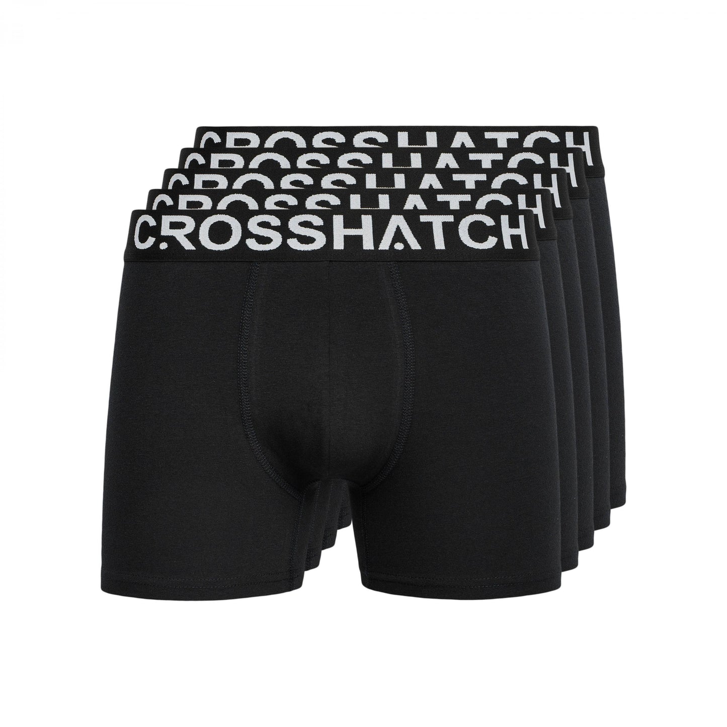 Black - Front - Crosshatch Mens Astral Boxer Shorts (Pack of 5)