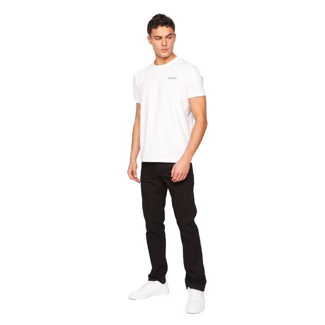 Solid Black - Lifestyle - Crosshatch Mens Princed Denim Jeans