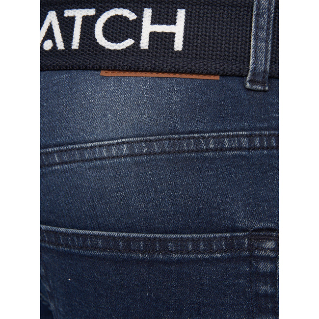 Dark Wash - Side - Crosshatch Mens Princed Denim Jeans