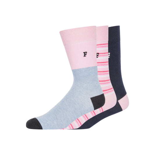 Pink-Grey-Black - Front - French Connection Unisex Adult Waterfall Assorted Designs Socks (Pack of 3)