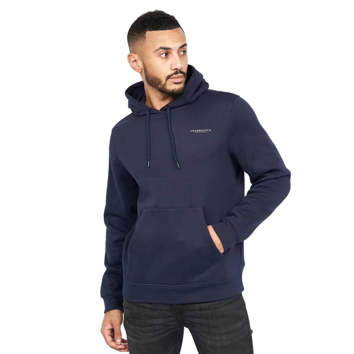 Navy-Mustard - Side - Crosshatch Mens Traymax Overhead Hoodie (Pack Of 2)