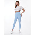 Baby Blue - Front - Lookus Womens-Ladies Zelal Ribbed Leggings