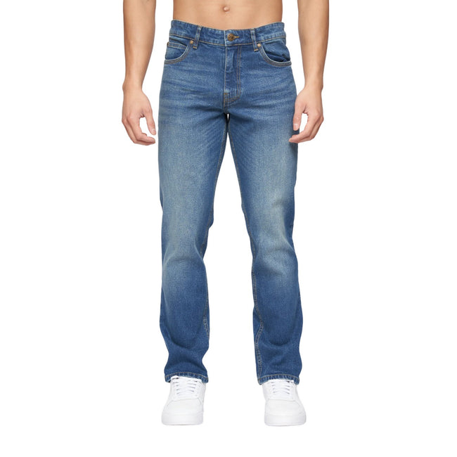 Mid Wash - Front - Crosshatch Mens Chas Straight Jeans