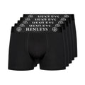 Black - Front - Henleys Mens McBlacken Boxer Shorts (Pack of 5)