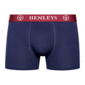 Navy - Close up - Henleys Mens Rutling Assorted Designs Boxer Shorts (Pack of 5)