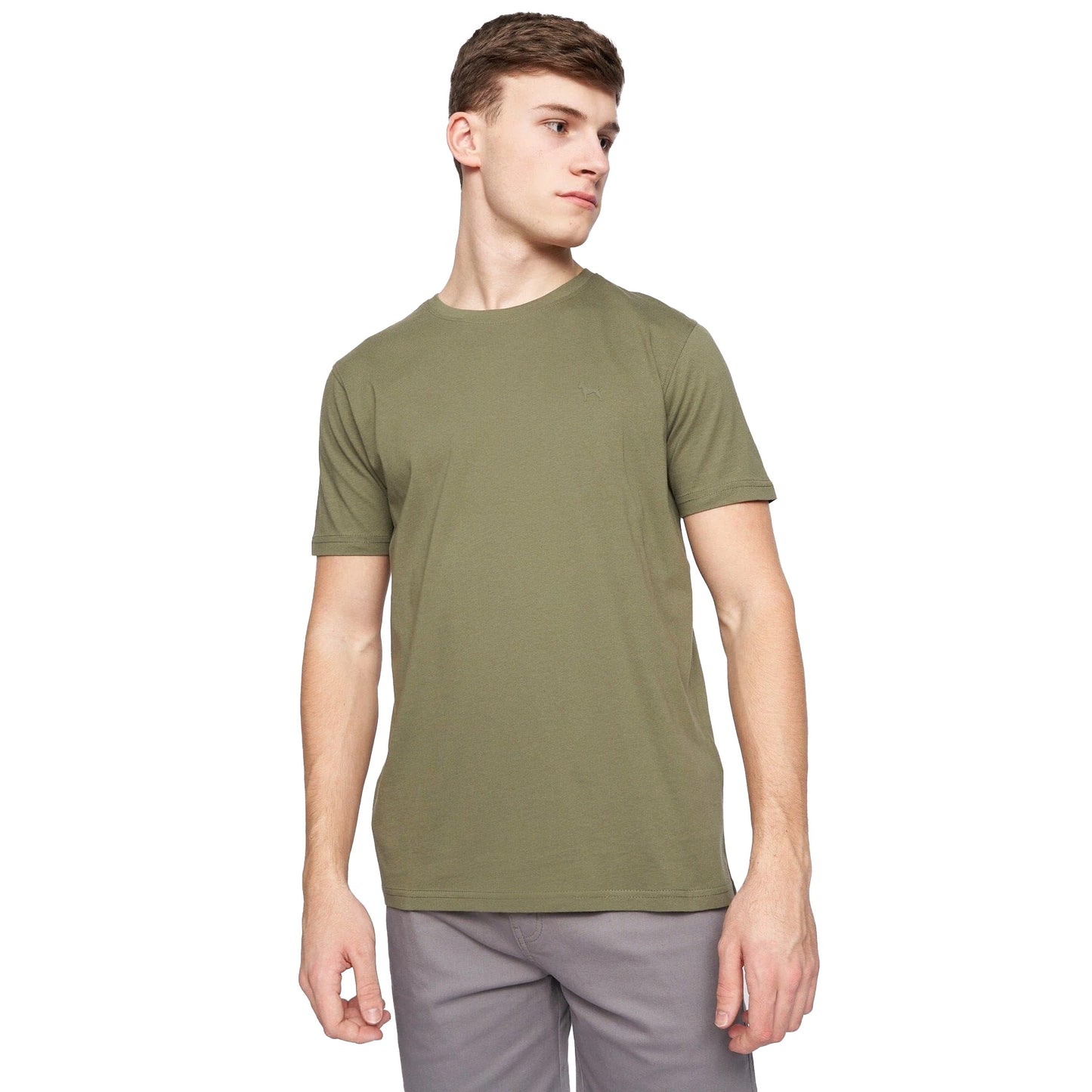 Green-Black-Maroon-Blue-Khaki - Close up - Bewley & Ritch Mens Bonucci T-Shirt (Pack of 5)