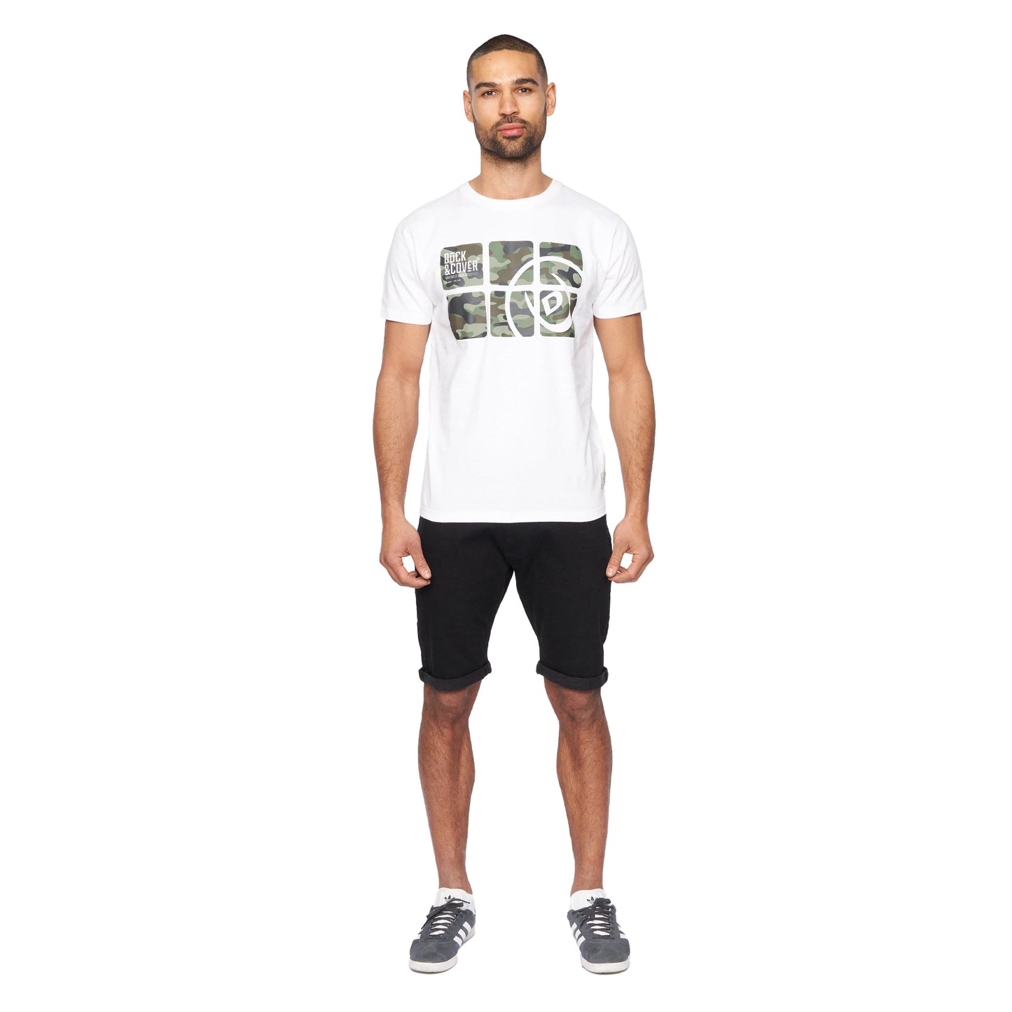 White - Side - Duck and Cover Mens Virgil T-Shirt