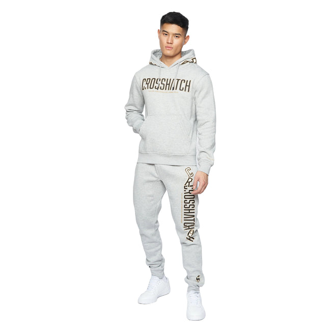 Light Grey Marl - Side - Crosshatch Mens Doddington Hoodie