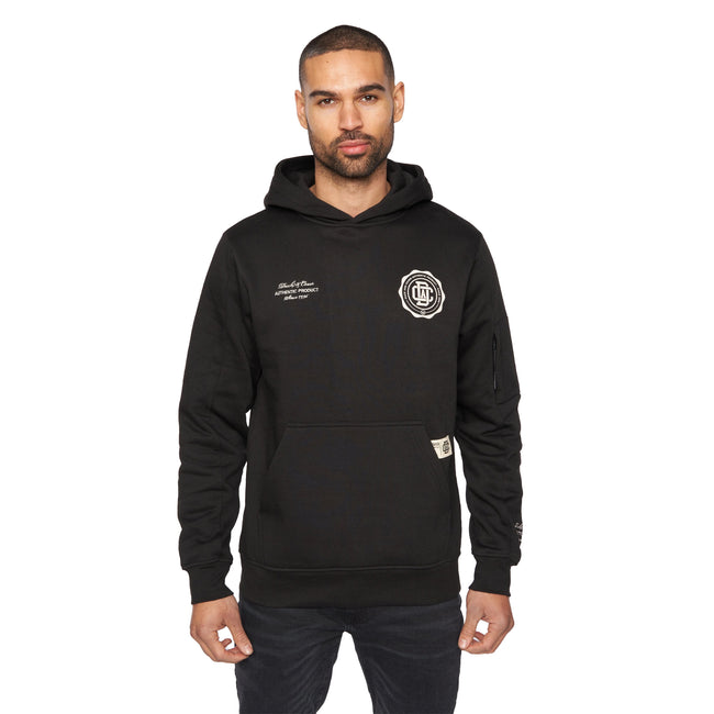 Black - Front - Duck and Cover Mens Keyaan Hoodie