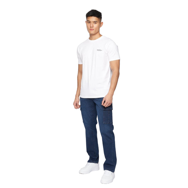 Dark Wash - Side - Crosshatch Mens Kremtap Cargo Jeans
