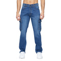 Stone Wash - Front - Crosshatch Mens Kremtap Cargo Jeans
