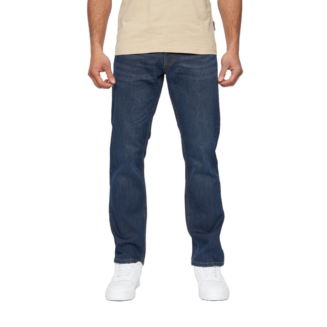 Dark Wash - Front - Duck and Cover Mens Hydras Straight Leg Jeans