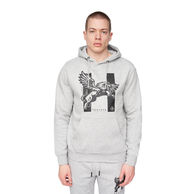 Grey Marl - Front - Henleys Mens Curveball Hoodie