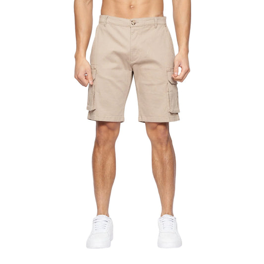 Stone - Front - Crosshatch Mens Frentons Cargo Shorts