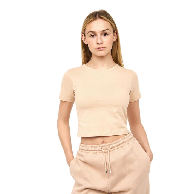Dusty Pink - Pack Shot - Juice Womens-Ladies Tilly Crop T-Shirt