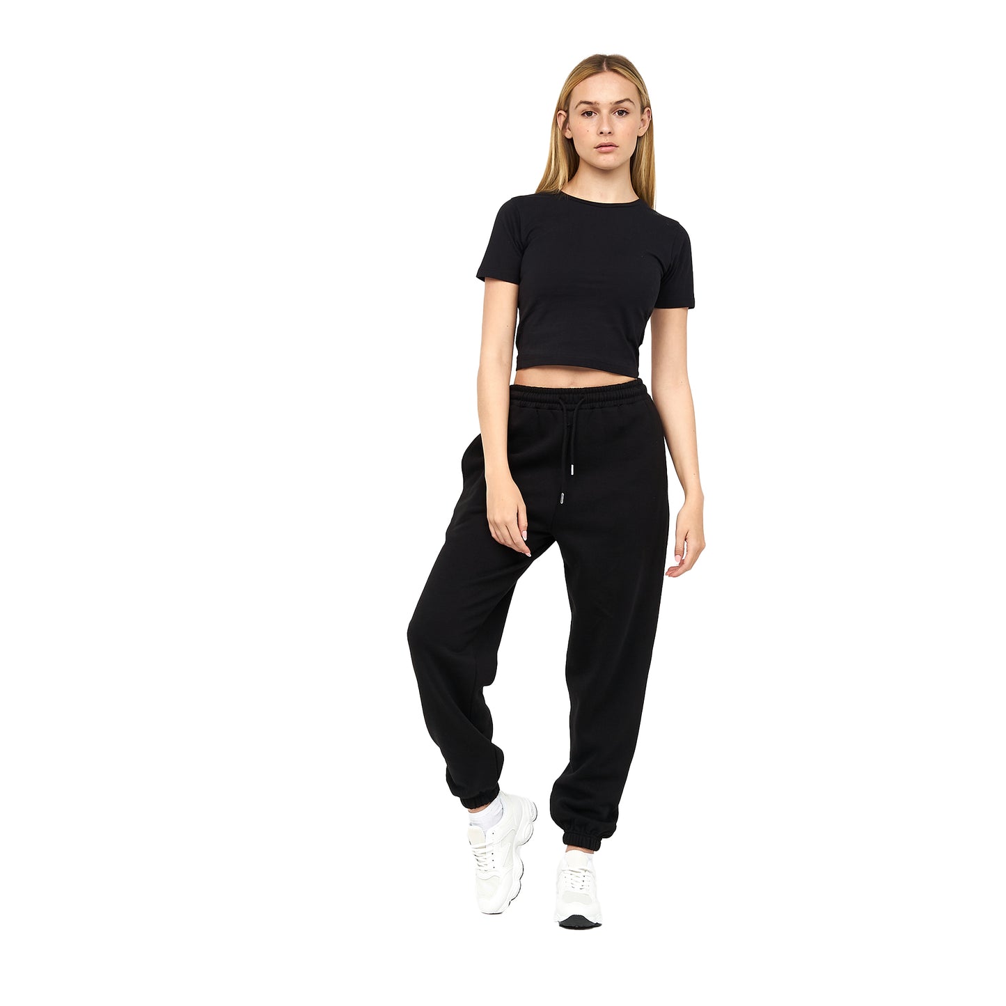 Black - Pack Shot - Juice Womens-Ladies Tilly Crop T-Shirt