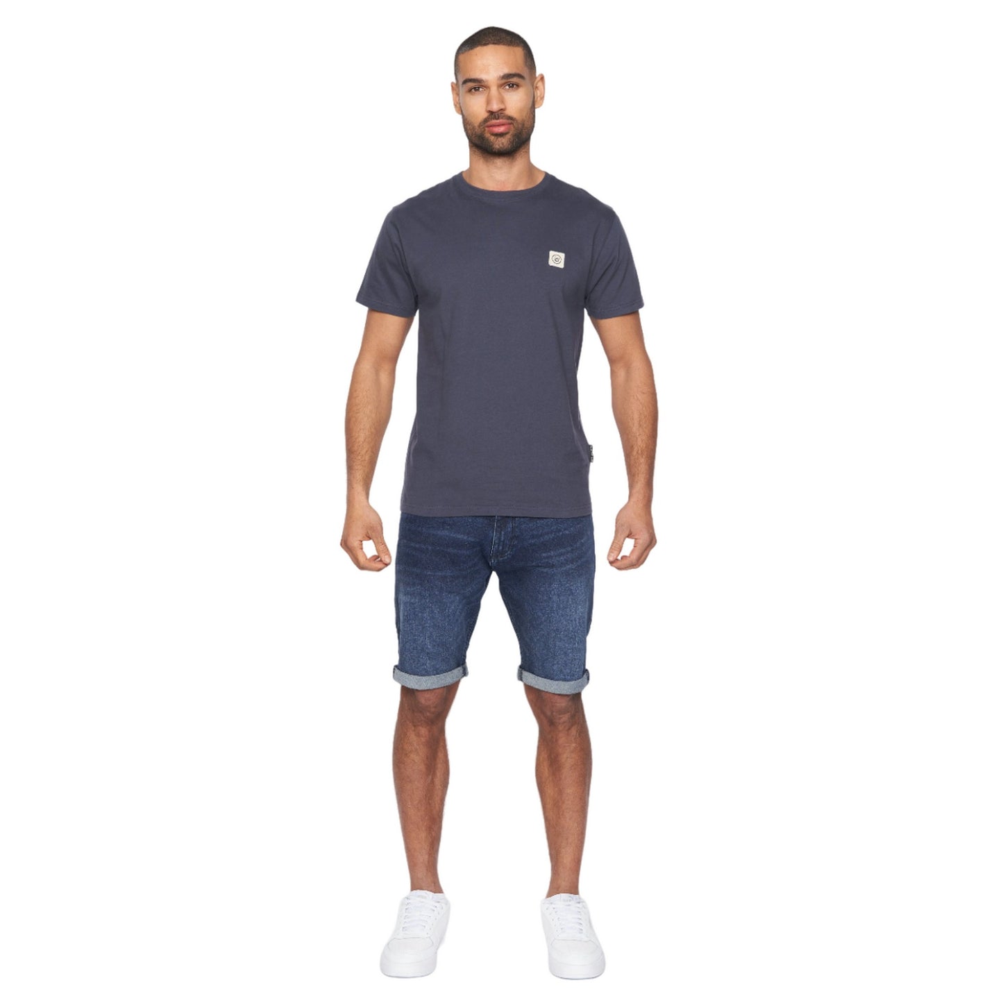 Navy - Side - Duck and Cover Mens Wilkins T-Shirt