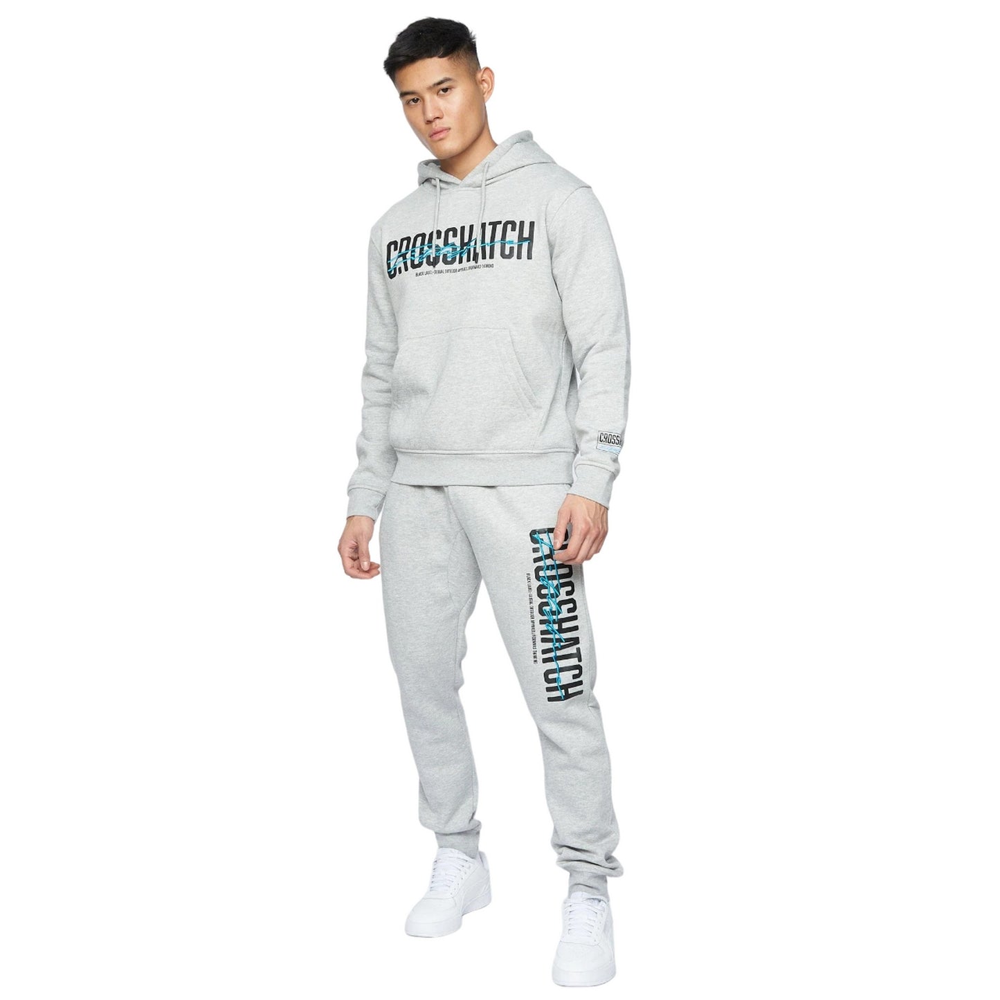 Light Grey Marl - Lifestyle - Crosshatch Mens Gooch Jogging Bottoms
