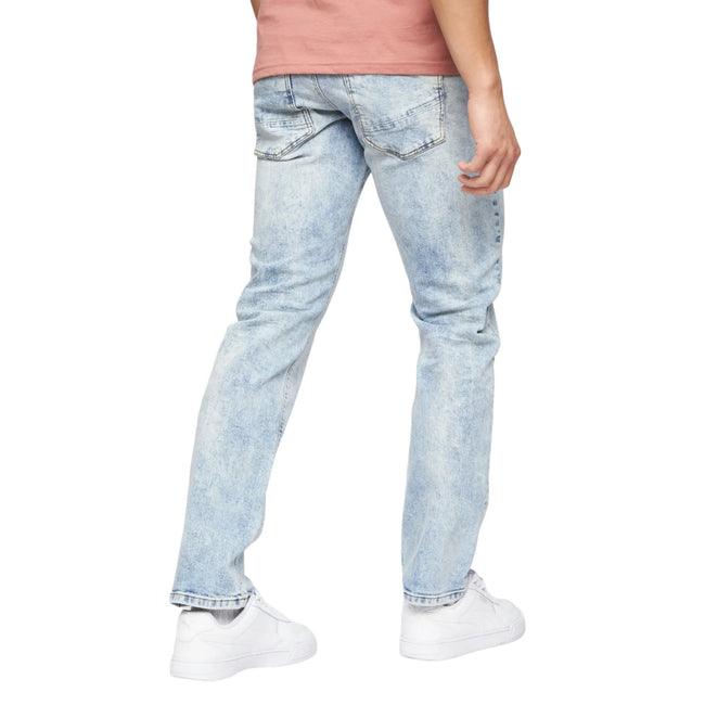 Light Wash - Back - Crosshatch Mens Cadman Straight Jeans