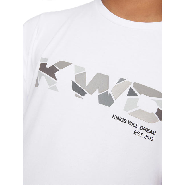 Optic White-Grey - Side - Kings Will Dream Boys Fracture Reflective Detail T-Shirt