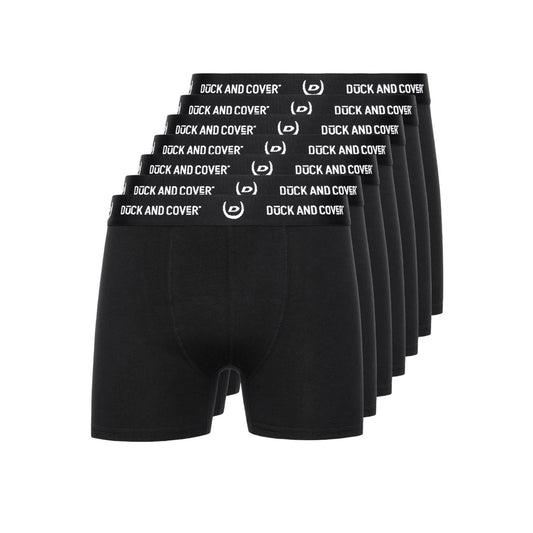 Black - Front - Duck and Cover Mens Anvilli Boxer Shorts (Pack of 7)
