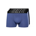 Blue - Side - Henleys Mens Inky Boxer Shorts (Pack of 3)