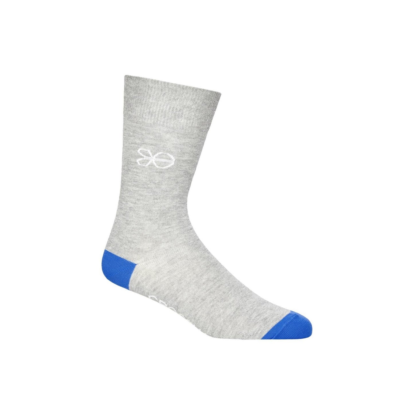 Grey-Multicoloured - Close up - Crosshatch Mens Posical Logo Crew Socks (Pack of 5)