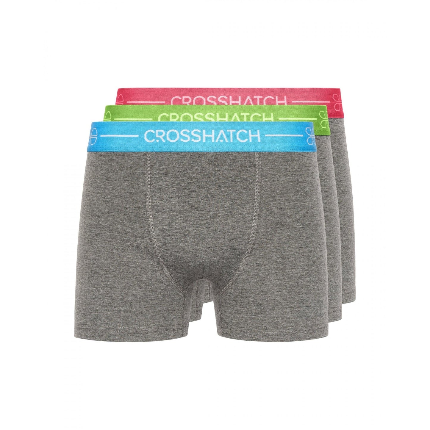 Charcoal Marl - Front - Crosshatch Mens Astral Bright Marl Boxer Shorts (Pack of 3)