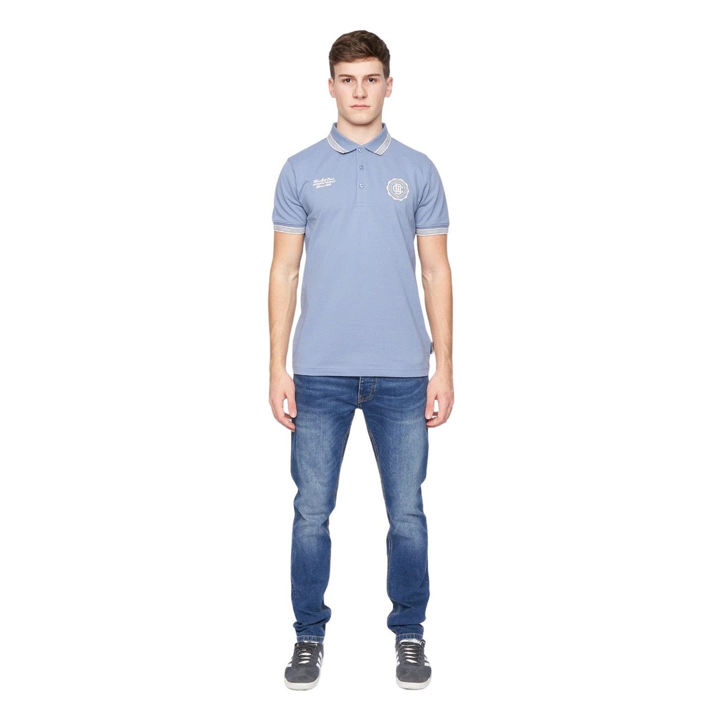 Blue - Side - Duck and Cover Mens Keyaan Polo Shirt