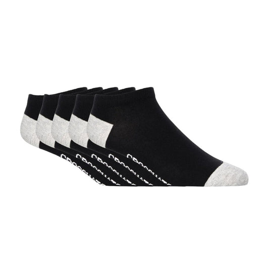 Black - Front - Crosshatch Mens Vitalblack Trainer Socks (Pack of 5)