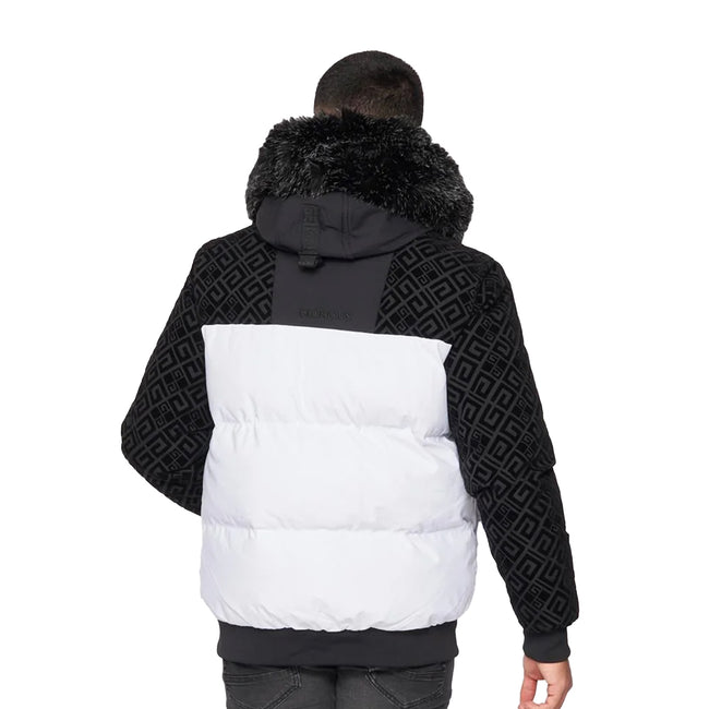 White - Back - Glorious Gangsta Mens Larano 2.0 Short Bomber Jacket