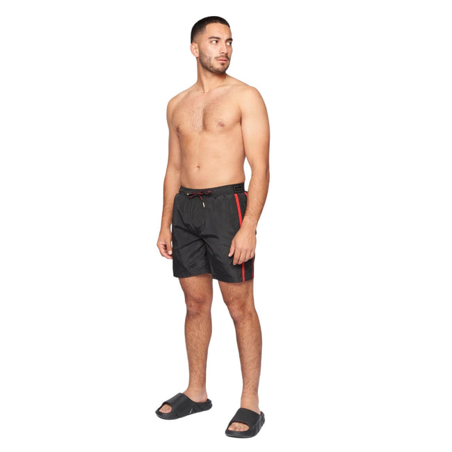 Black - Side - Glorious Gangsta Mens Harlan Swim Shorts