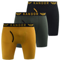 Yellow - Front - Kandor Mens Trunken Boxer Shorts (Pack of 3)