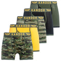 Olive - Front - Kandor Mens Camobee Bamboo Boxer Shorts (Pack of 5)