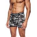 Grey - Back - Kandor Mens Camobee Bamboo Boxer Shorts (Pack of 5)