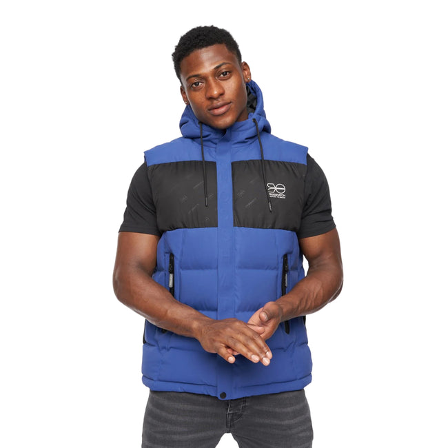 Blue - Front - Crosshatch Mens Kremlins Embossed Gilet