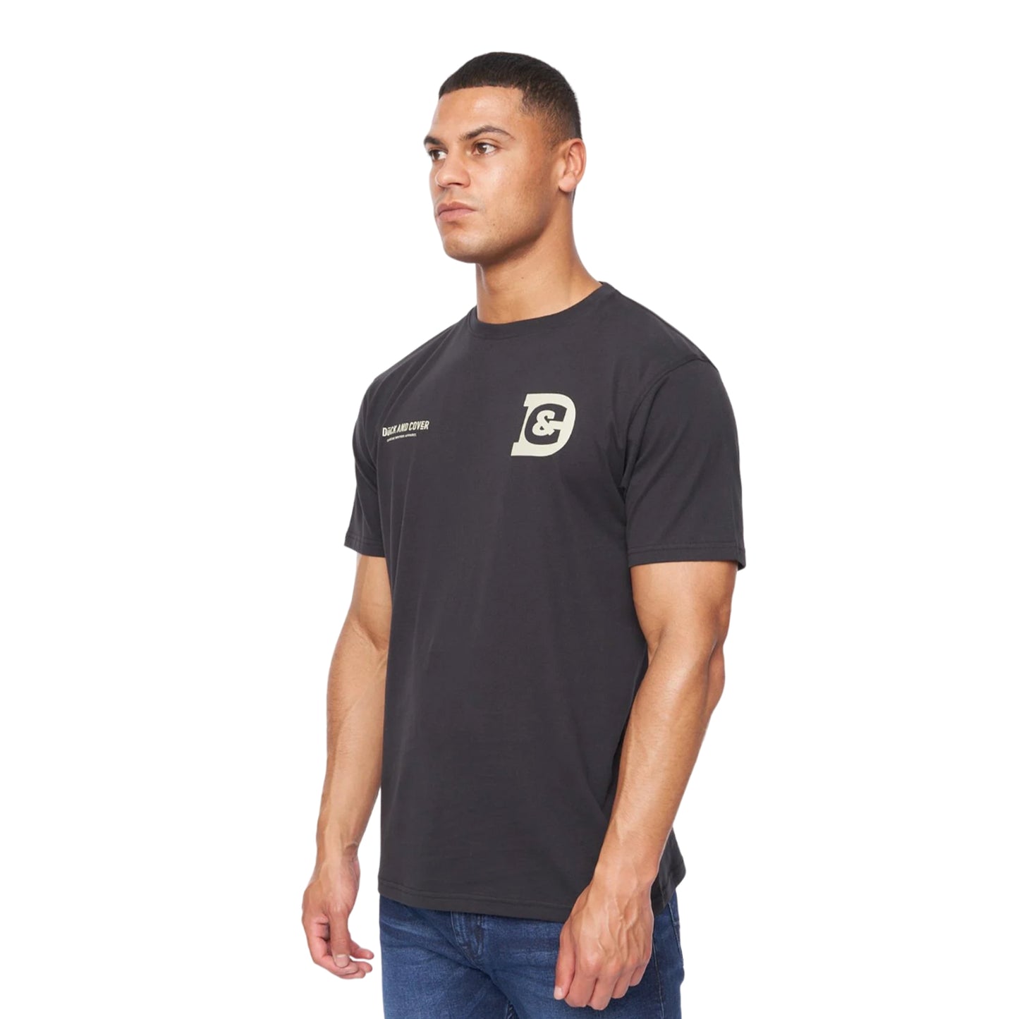 Black - Side - Duck and Cover Mens Gemtas T-Shirt