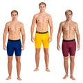 Yellow-Wine - Back - Kandor Mens Bambuso Boxer Shorts (Pack Of 3)